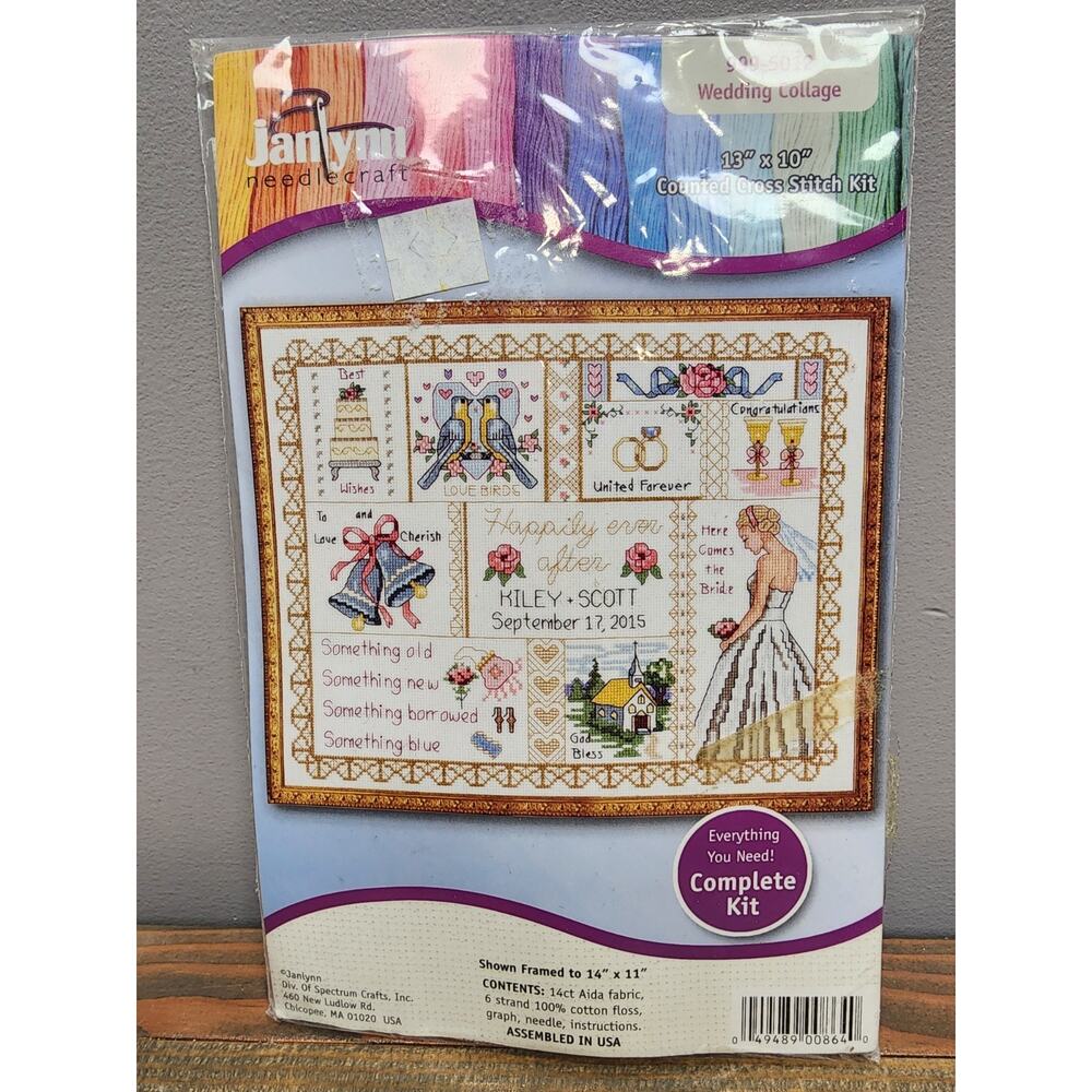 Janlynn ~ Wedding Collage ~ Counted Cross Stitch Kit ~ 13" x 10" ~ New/Sealed